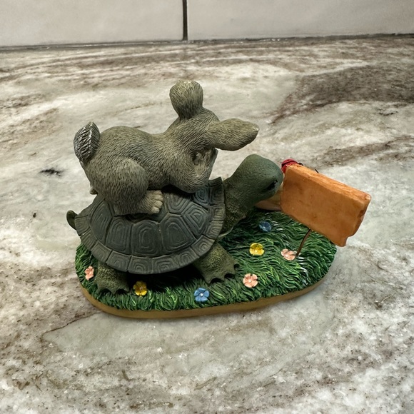 1998 Ltd Ed Charming Tails Fitz & Floyd " Steady Wins The Race" Turtle Bunny - Picture 9 of 11
